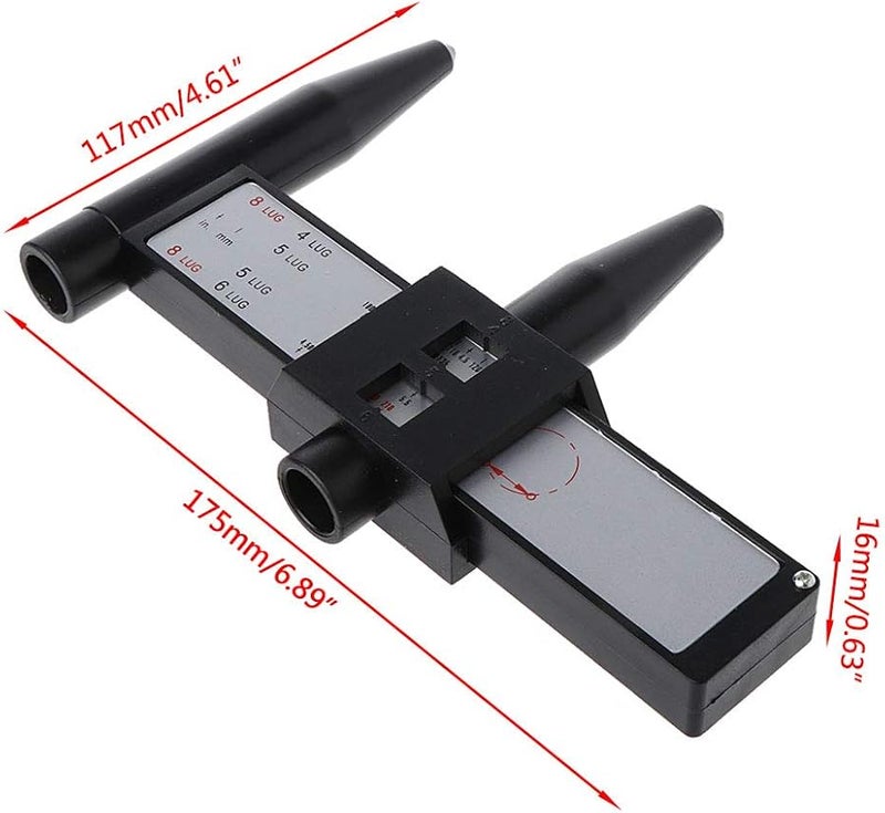 أداة قياس نمط براغي حافة العجلة مقياس مسطرة لـ 4 5 6 8 فتحات PCD - Image 5